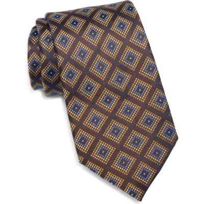 Ted Baker Farnfield Neats Tie In Brown/ Yellow