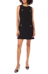Ted Baker Faux Chest Pocket Bouclé A-line Dress In Black