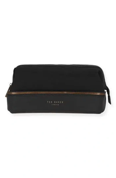Ted Baker Faux Leather Toiletry Bag In Black