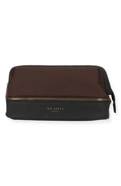 Ted Baker Faux Leather Toiletry Bag In Brown