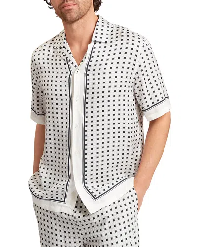 Ted Baker Ferran Relaxed Fit Geo-pattern Shirt In White
