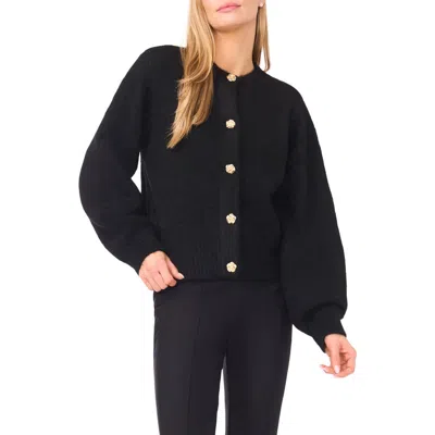 Ted Baker Fina Fuzzy Crewneck Cardigan In Black
