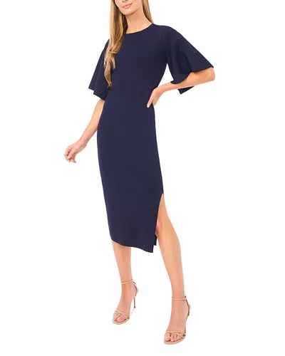 Ted Baker Flare Sleeve Crew Neck Midi Dress In Blue