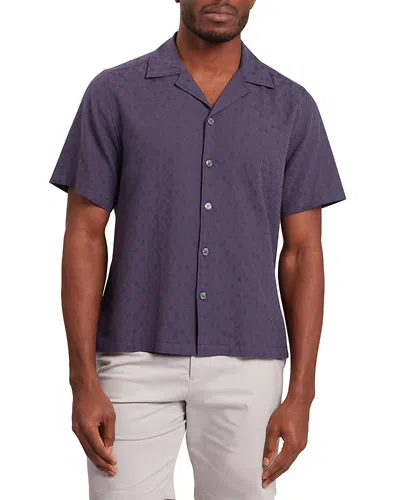 Ted Baker Fleurre Jacquard Relaxed Fit Camp Shirt In Blue