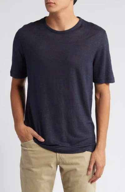 Ted Baker Flinlo Linen T-shirt In Navy