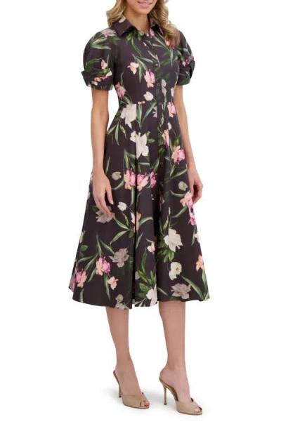 Ted Baker Floral Balloon Sleeve Cotton Shirtdress