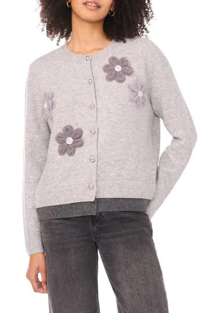 Ted Baker Floral Embellished Layered Hem Cardigan In Gray