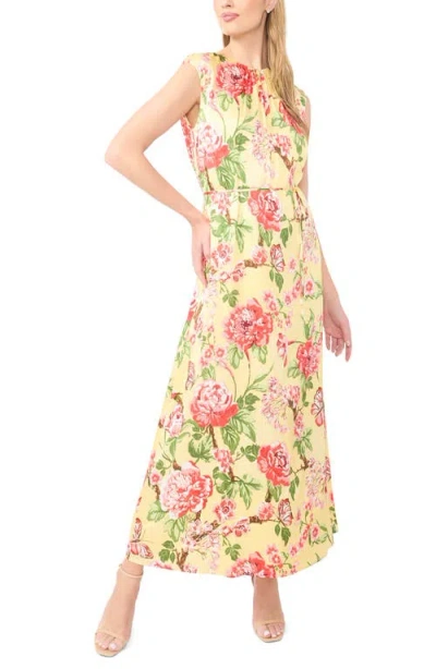 Ted Baker Floral Gathered Neck Midi Dress In Multi