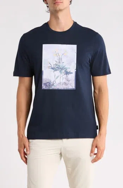 Ted Baker Floral Graphic T-shirt In Blue