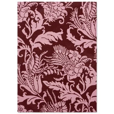 Ted Baker Floral Handmade Tufted Wool Area Rug In Pink/purple In Pink,purple