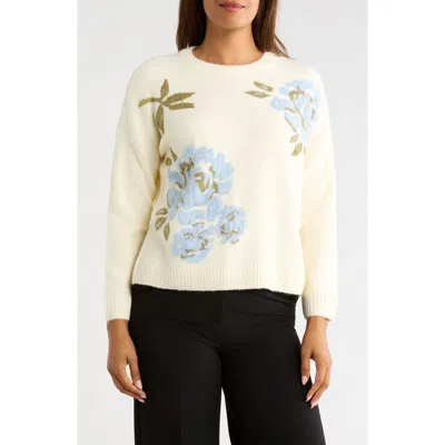 Ted Baker Floral Jacquard Sweater In Nude