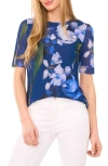 Ted Baker Floral Mesh Top In Multi