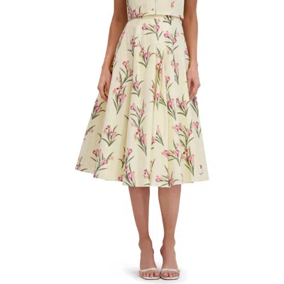 Ted Baker Floral Midi Skirt In Neutral