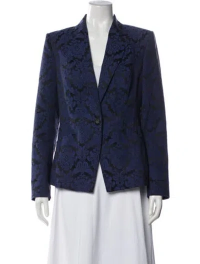 Pre-owned Ted Baker Floral Print Blazer In Blue