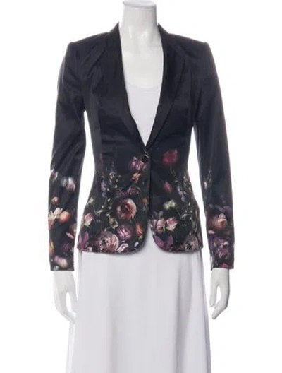 Pre-owned Ted Baker Floral Print Blazer In Blue