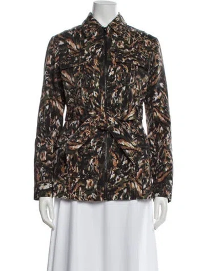 Pre-owned Ted Baker Floral Print Blazer In Green