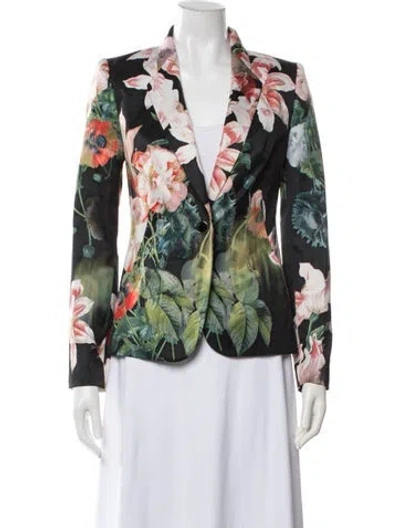 Pre-owned Ted Baker Floral Print Blazer In Green