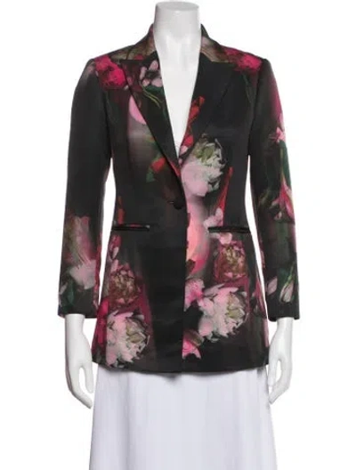 Pre-owned Ted Baker Floral Print Blazer In Multicolor