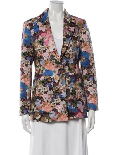 Pre-owned Ted Baker Floral Print Blazer In Multicolor