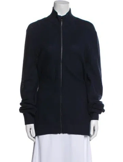 Pre-owned Ted Baker Floral Print Bomber Jacket In Blue