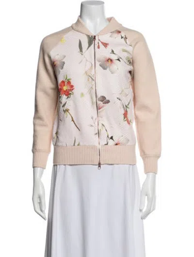 Pre-owned Ted Baker Floral Print Bomber Jacket In Multicolor