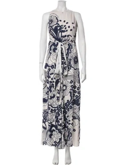 Pre-owned Ted Baker Floral Print Crew Neck Jumpsuit In Neutrals