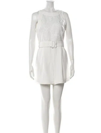 Pre-owned Ted Baker Floral Print Crew Neck Jumpsuit W/ Tags In White