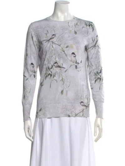 Pre-owned Ted Baker Floral Print Crew Neck Sweater