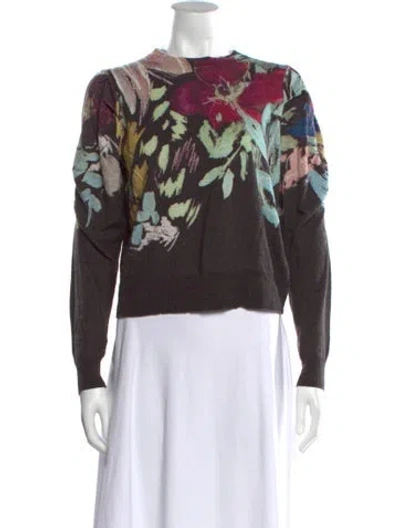 Pre-owned Ted Baker Floral Print Crew Neck Sweater In Multi