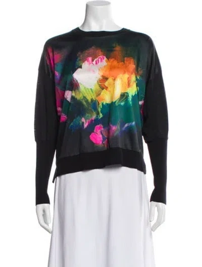 Pre-owned Ted Baker Floral Print Crew Neck Sweater In Multi