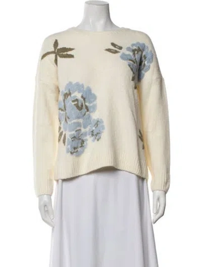 Pre-owned Ted Baker Floral Print Crew Neck Sweater In Neutrals