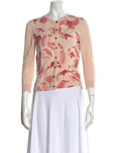Pre-owned Ted Baker Floral Print Crew Neck Sweater In Pink