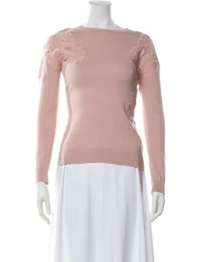 Pre-owned Ted Baker Floral Print Crew Neck Sweater In Pink