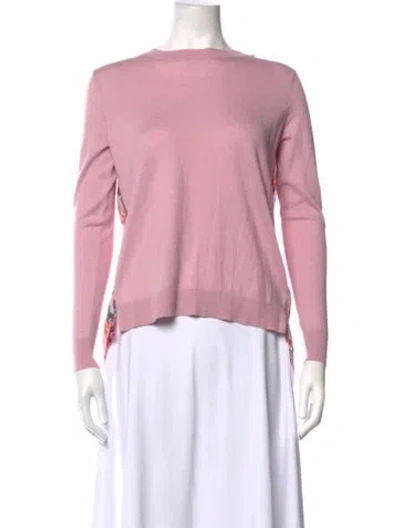 Pre-owned Ted Baker Floral Print Crew Neck Sweater In Pink