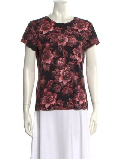 Pre-owned Ted Baker Floral Print Crew Neck T-shirt In Multi