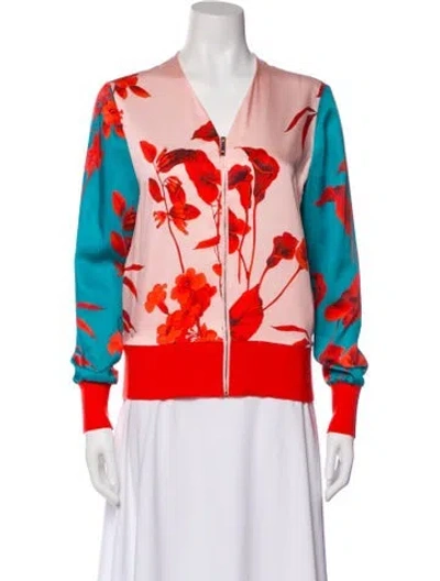 Pre-owned Ted Baker Floral Print Jacket In Pink