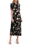 Ted Baker Short Sleeve Jersey Maxi Dress In Black
