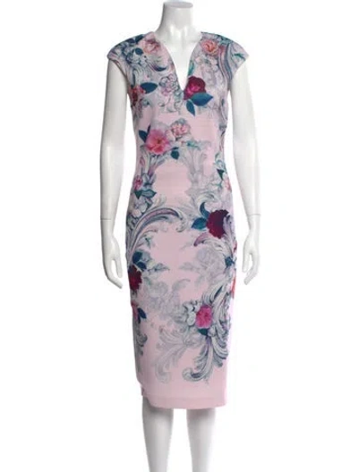 Pre-owned Ted Baker Floral Print Knee-length Dress