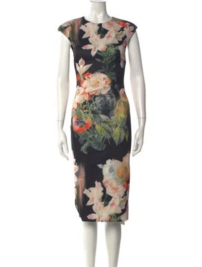 Pre-owned Ted Baker Floral Print Knee-length Dress