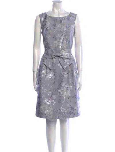 Pre-owned Ted Baker Floral Print Knee-length Dress In Blue