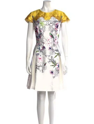 Pre-owned Ted Baker Floral Print Knee-length Dress In Multi