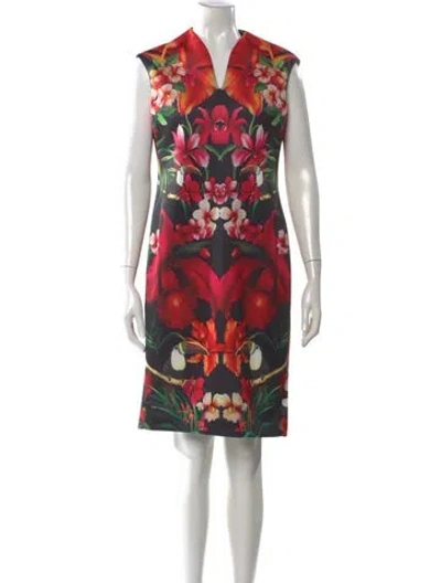 Pre-owned Ted Baker Floral Print Knee-length Dress In Multi