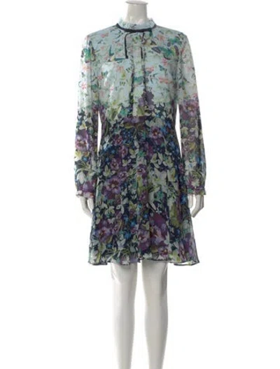 Pre-owned Ted Baker Floral Print Knee-length Dress In Multi