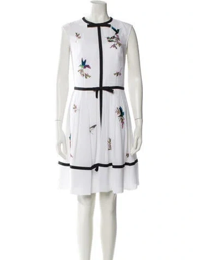 Pre-owned Ted Baker Floral Print Knee-length Dress In White