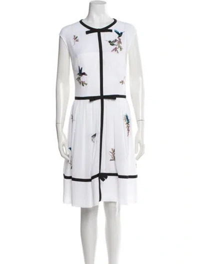 Pre-owned Ted Baker Floral Print Knee-length Dress In White