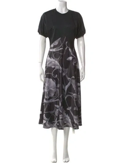 Pre-owned Ted Baker Floral Print Long Dress In Black