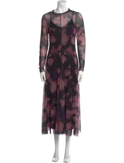 Pre-owned Ted Baker Floral Print Long Dress In Multi