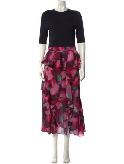 Pre-owned Ted Baker Floral Print Long Dress In Multi