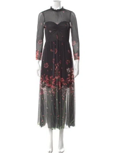 Pre-owned Ted Baker Floral Print Long Dress In Multi
