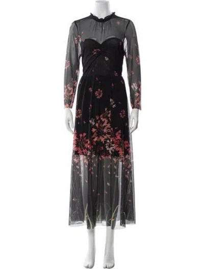 Pre-owned Ted Baker Floral Print Long Dress In Multi